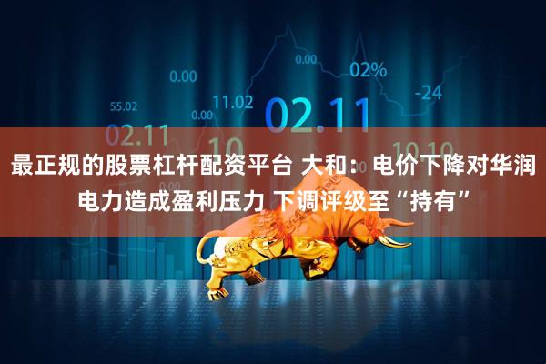 最正规的股票杠杆配资平台 大和：电价下降对华润电力造成盈利压力 下调评级至“持有”