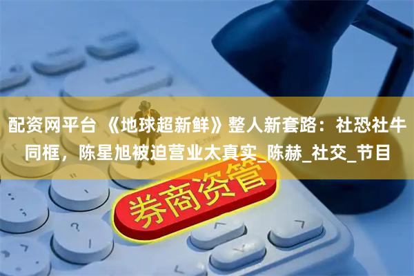 配资网平台 《地球超新鲜》整人新套路：社恐社牛同框，陈星旭被迫营业太真实_陈赫_社交_节目